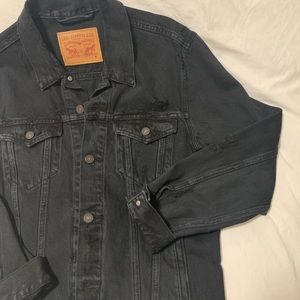 Midnight wash trucker jean jacket